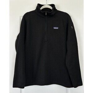 Patagonia Mens Better Sweater 1/4 Zip Size XL Black Zippered Sleeve Pocket